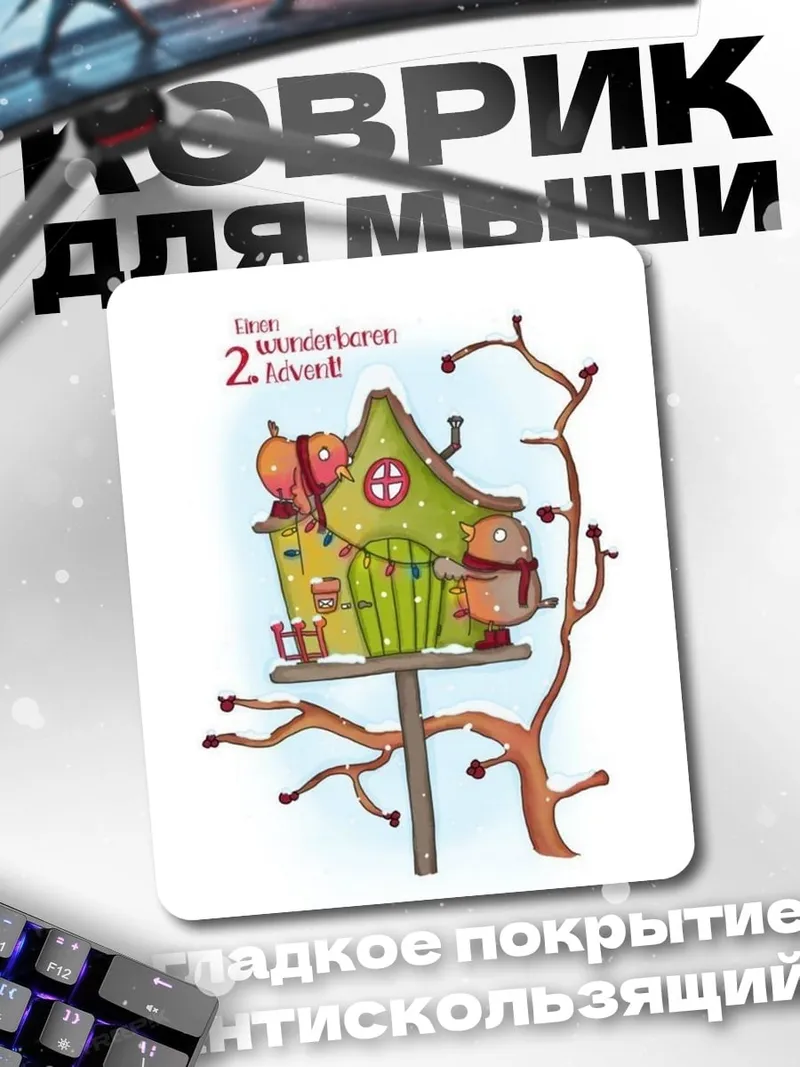 Коврик Домик для птиц зимой