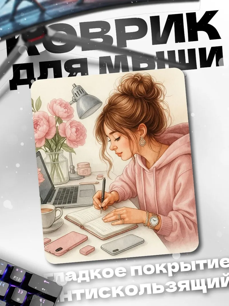 Коврик Девушка пишет