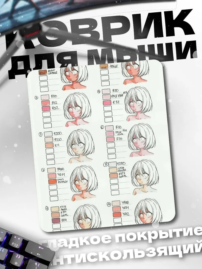 Коврик Уроки рисования аниме