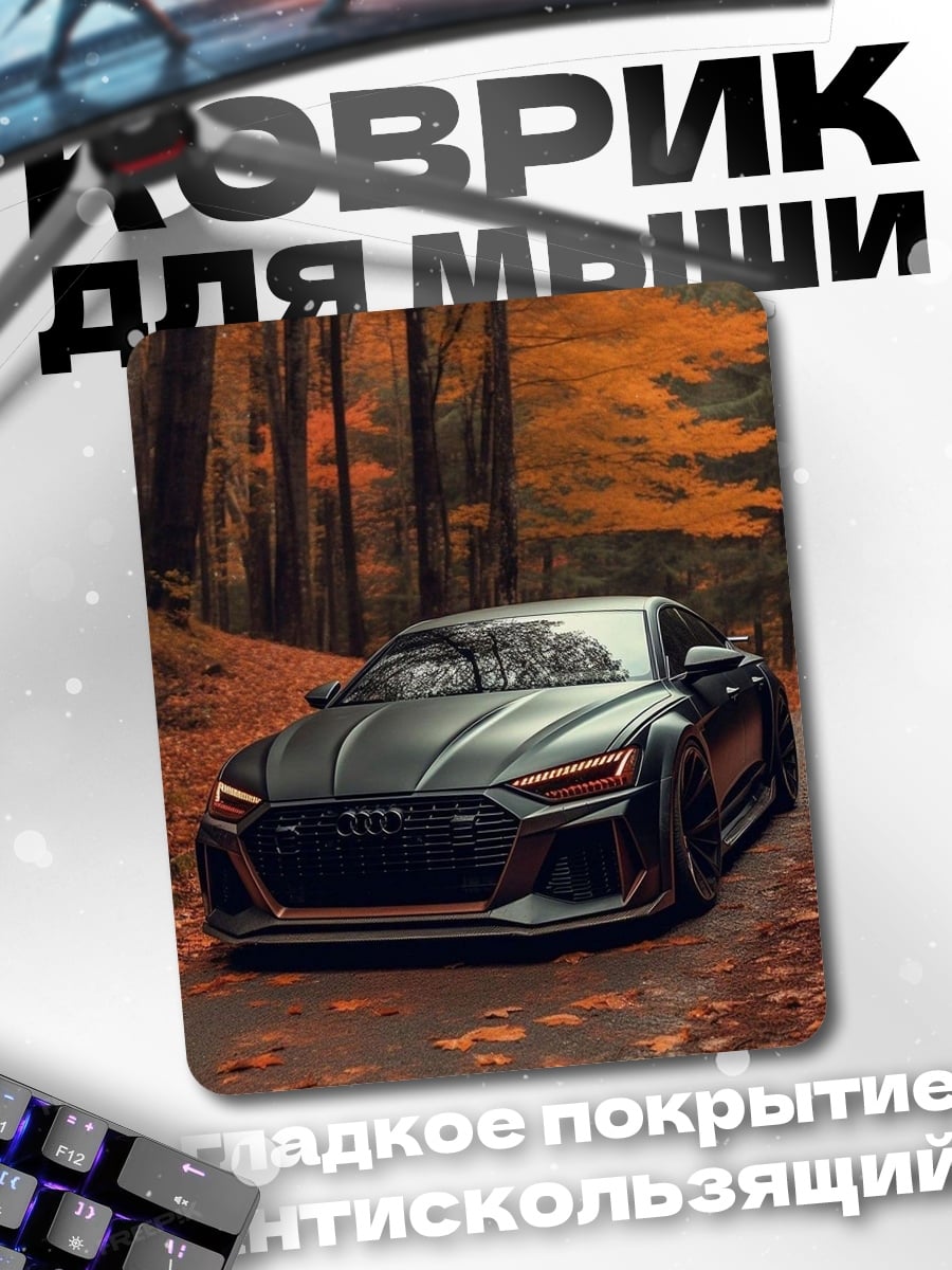 Коврик Черный Audi осенью