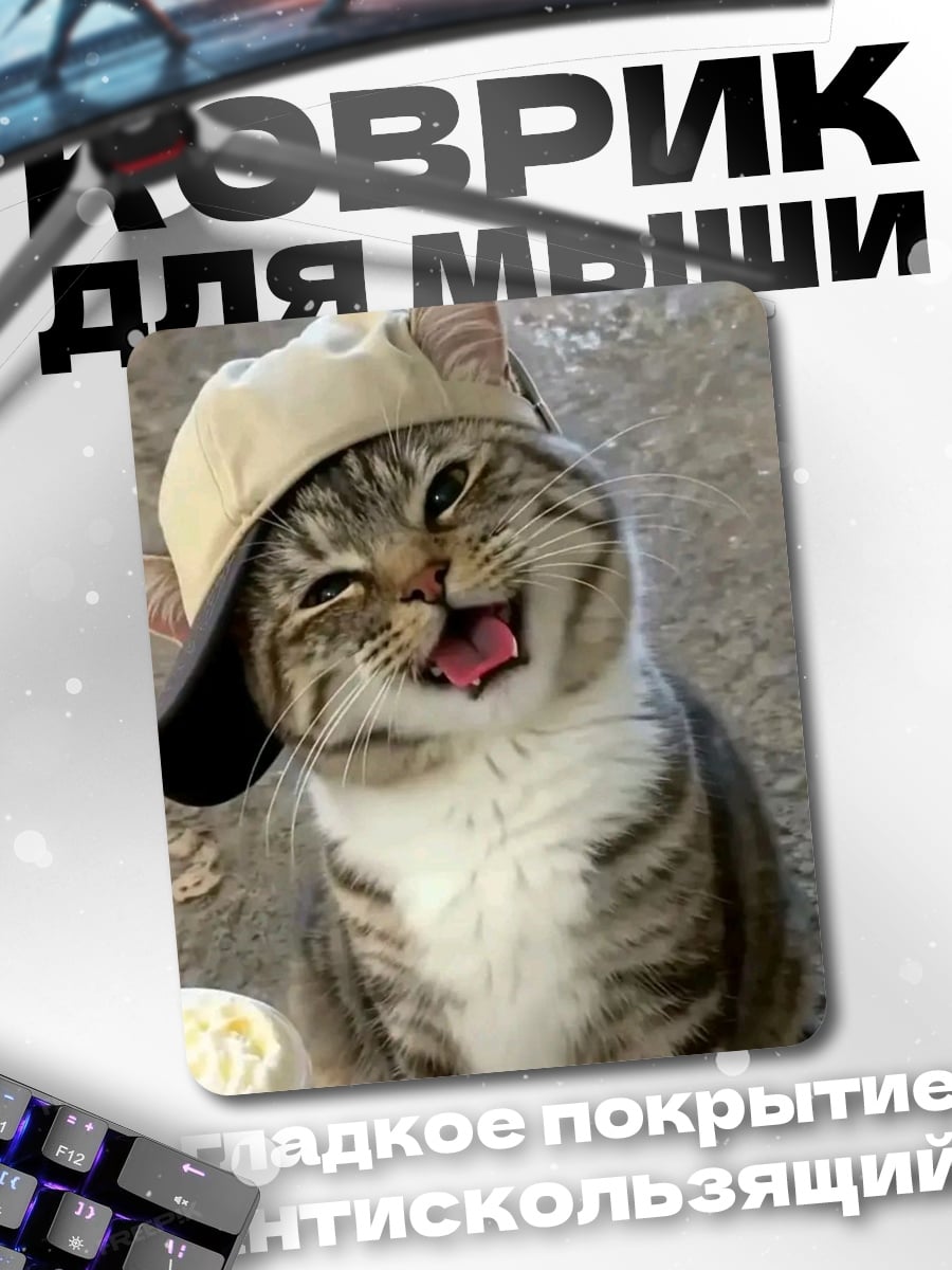 Коврик Кот в кепке