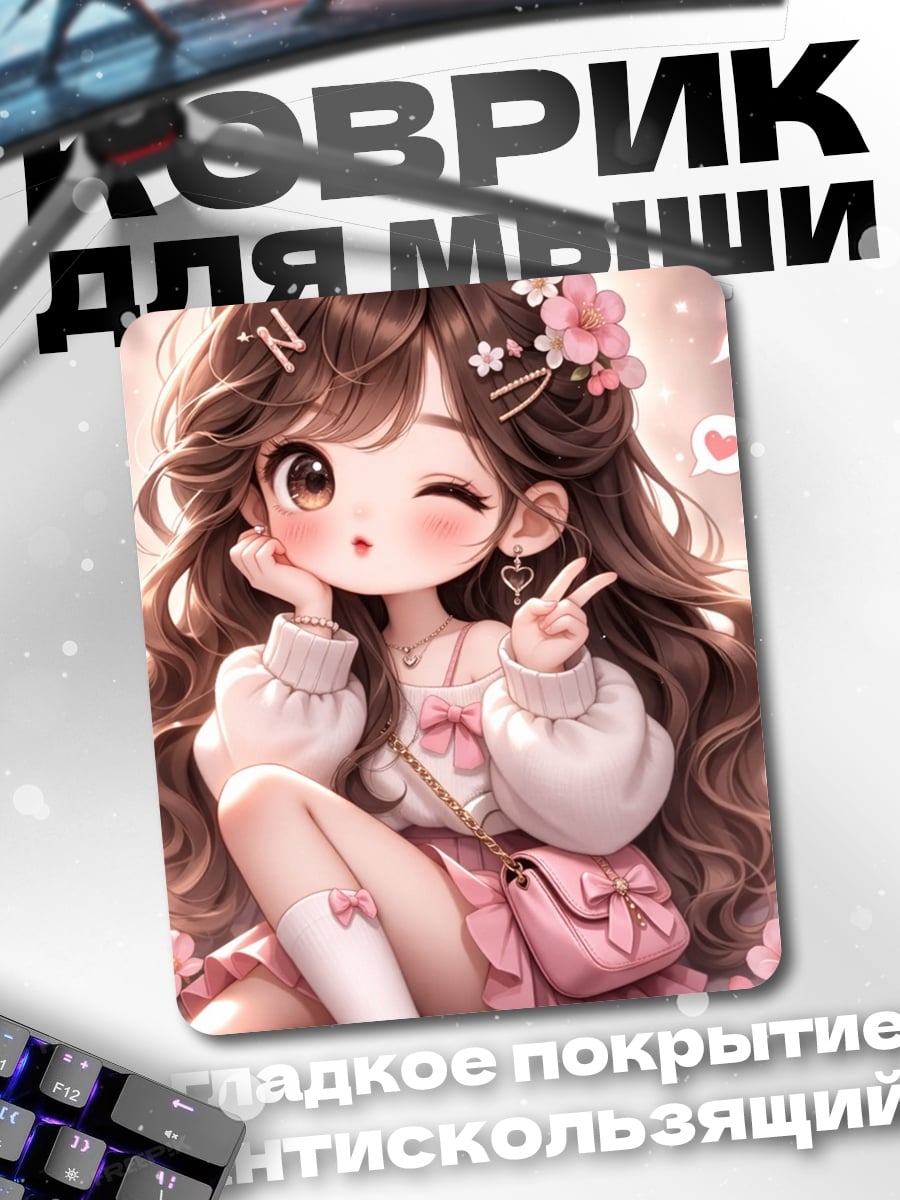 Коврик Милая аниме девочка