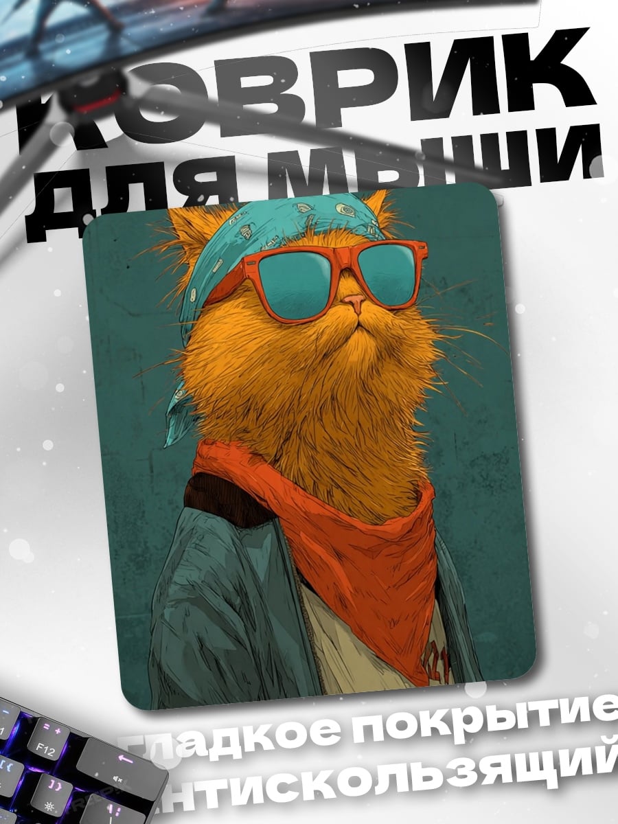 Коврик Кот в очках