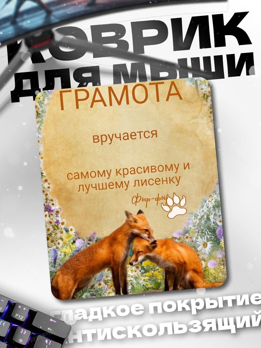 Коврик Грамота самому красивому лисенку
