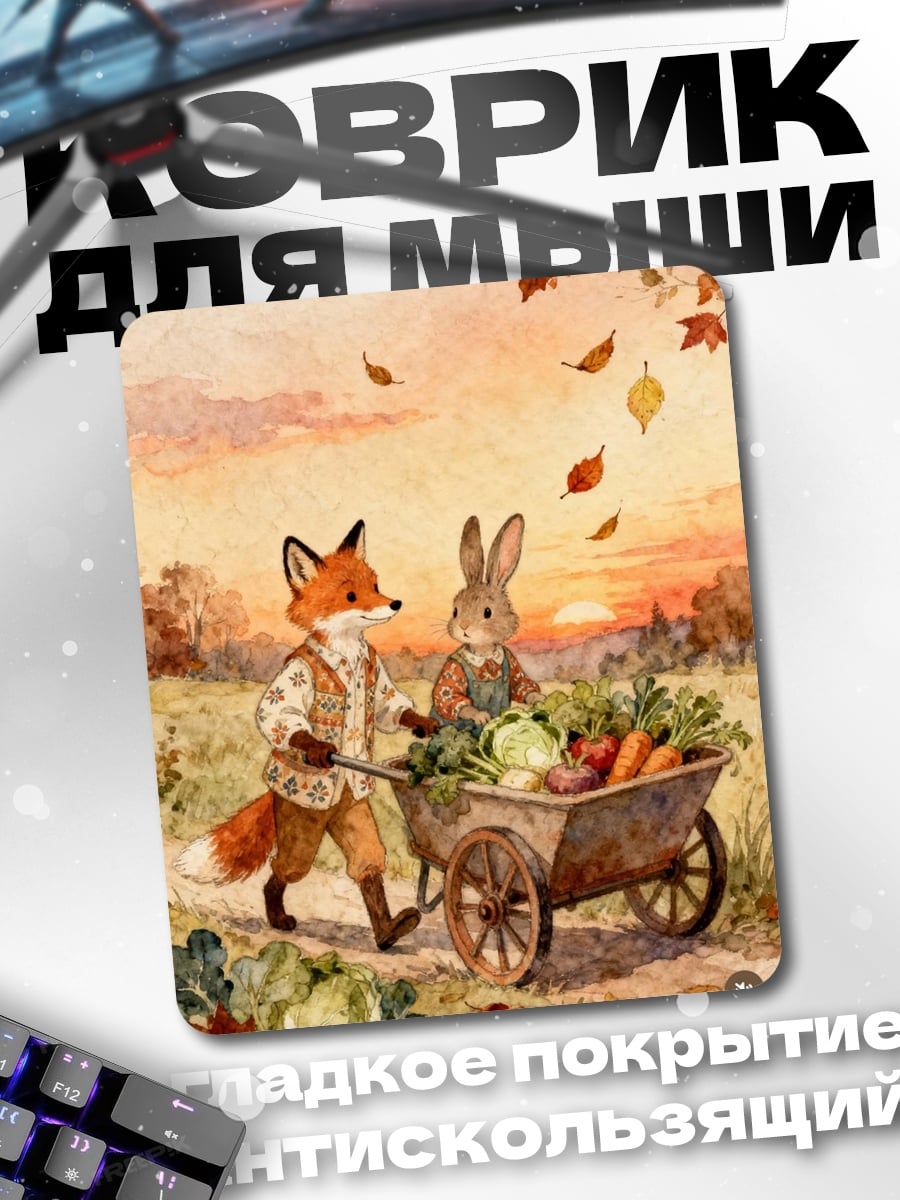 Коврик Лис и кролик урожай