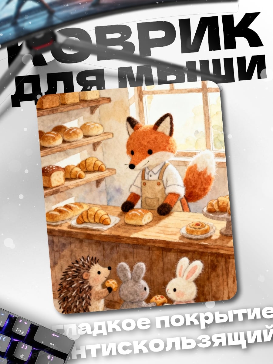 Коврик Лис печет булочки