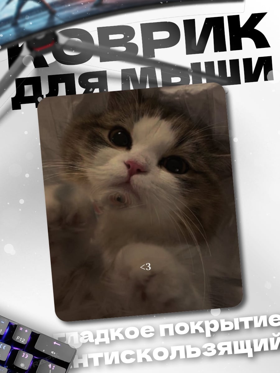 Коврик Кот лежит на спине