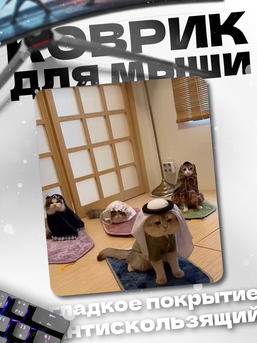 Коврик Коты в одежде