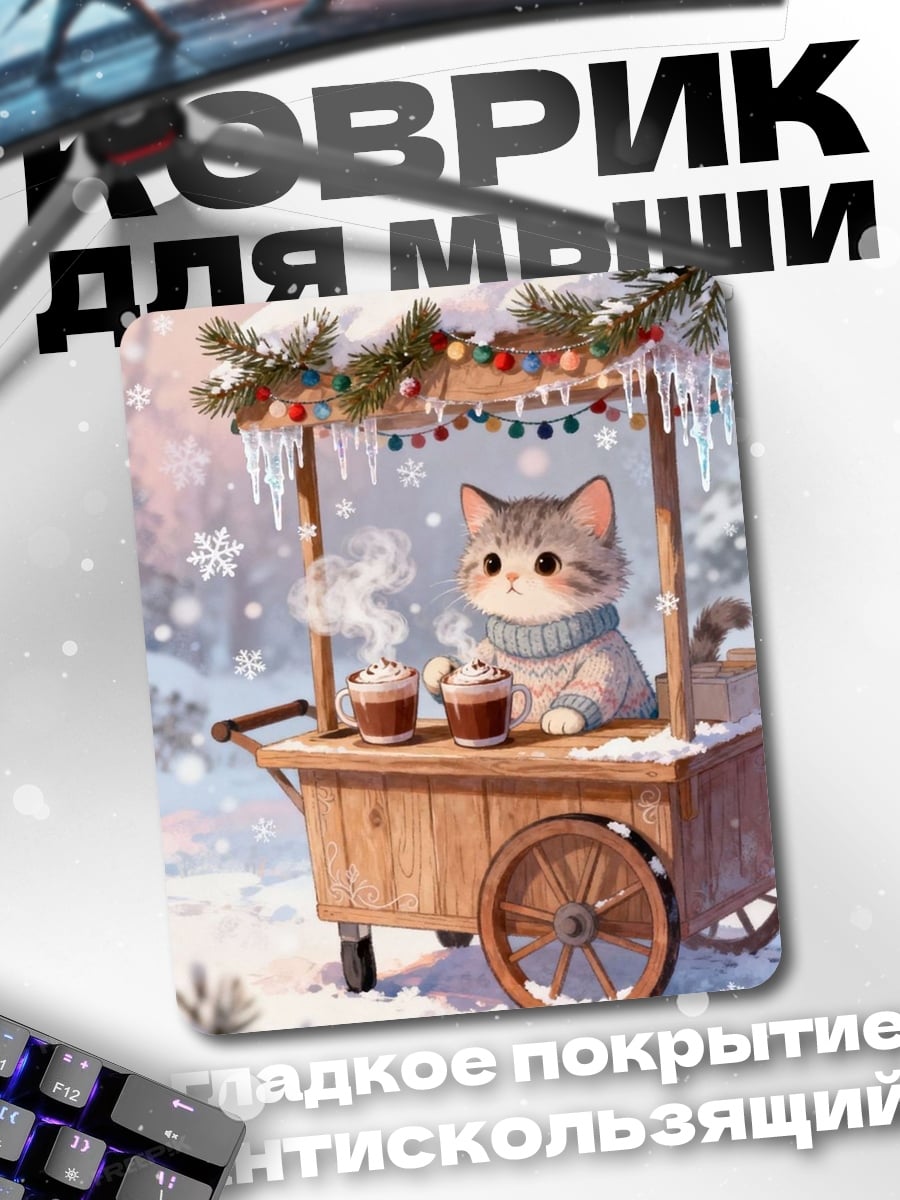 Коврик Кот с какао