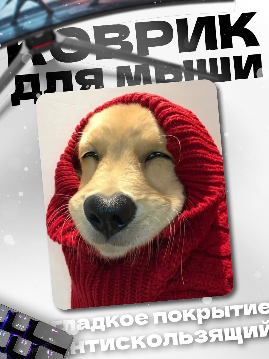 Коврик Собака в красном капюшоне