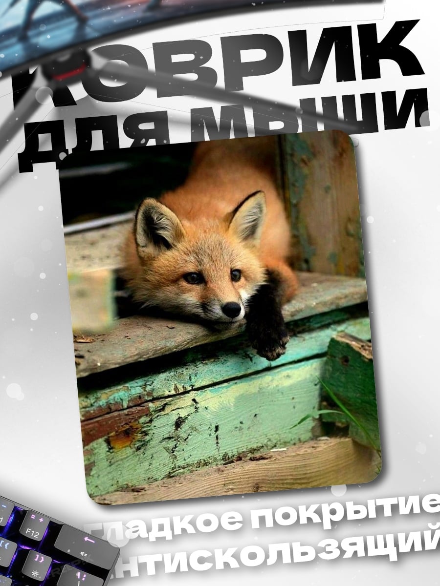 Коврик Рыжий лис лежит