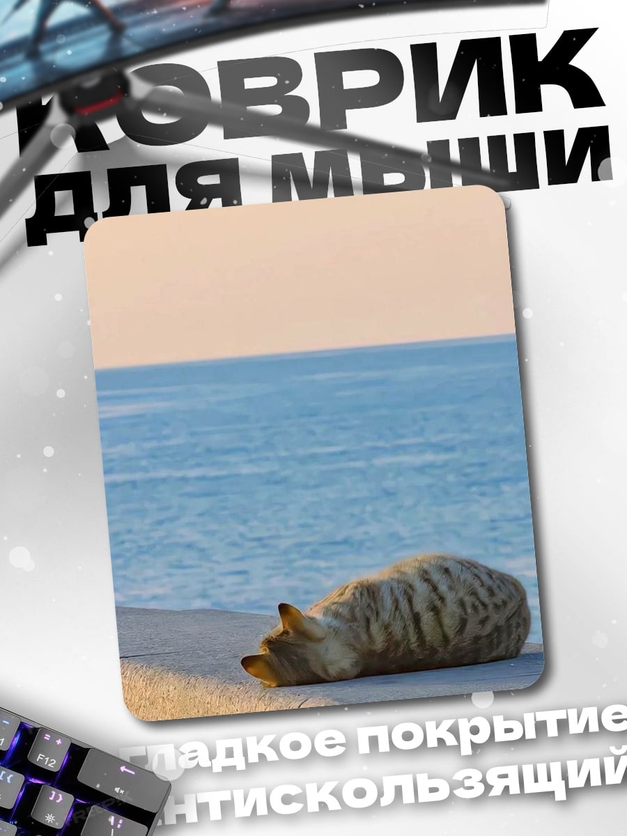 Коврик Кот спит у моря