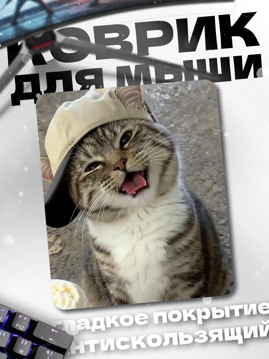Коврик Кот в кепке