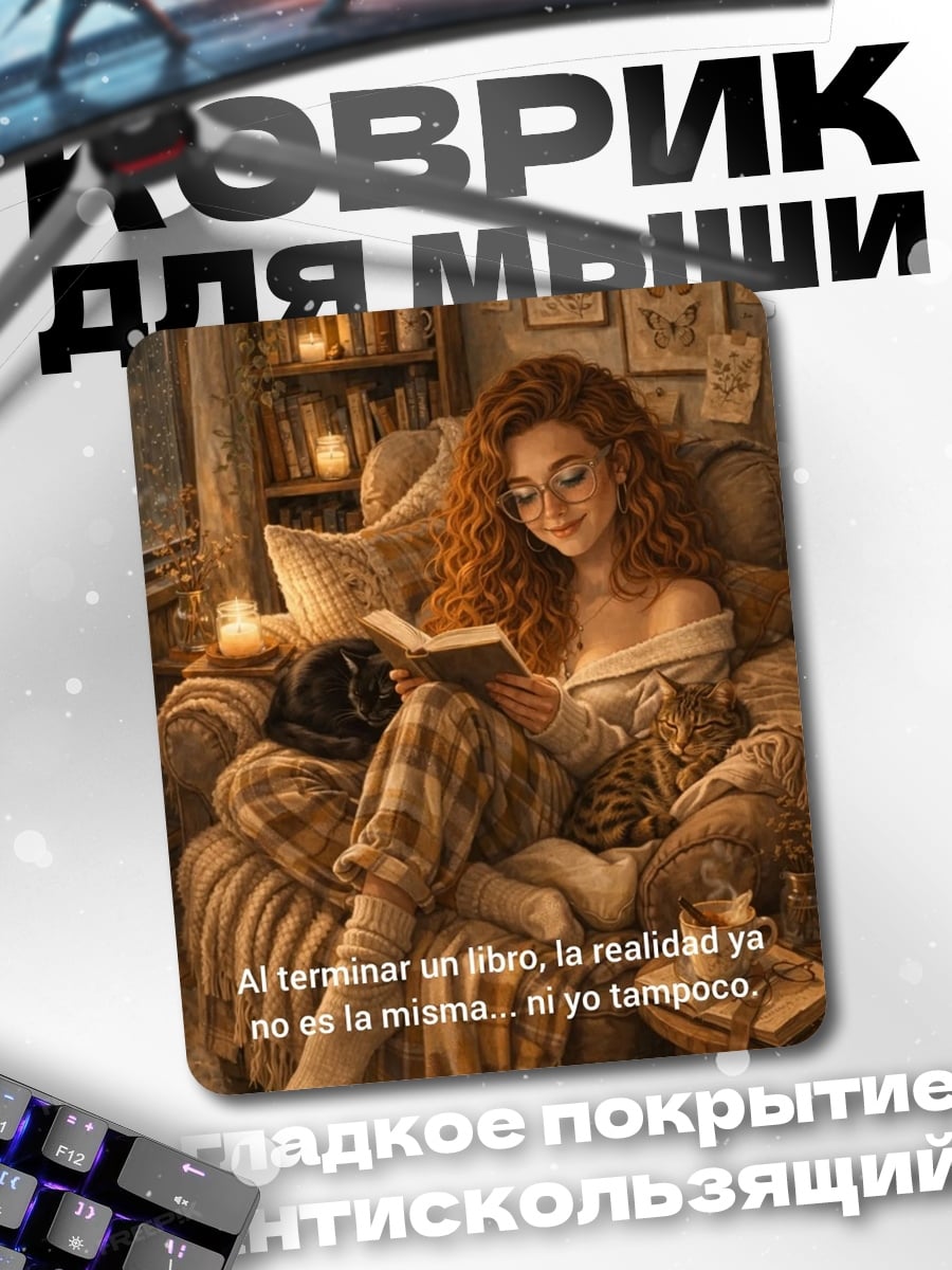 Коврик Девушка читает книгу