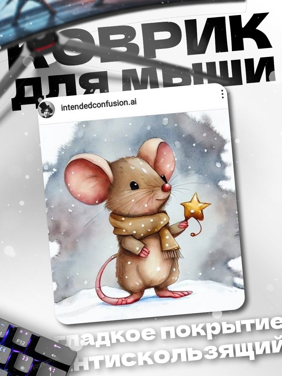 Коврик Мышка с звездой