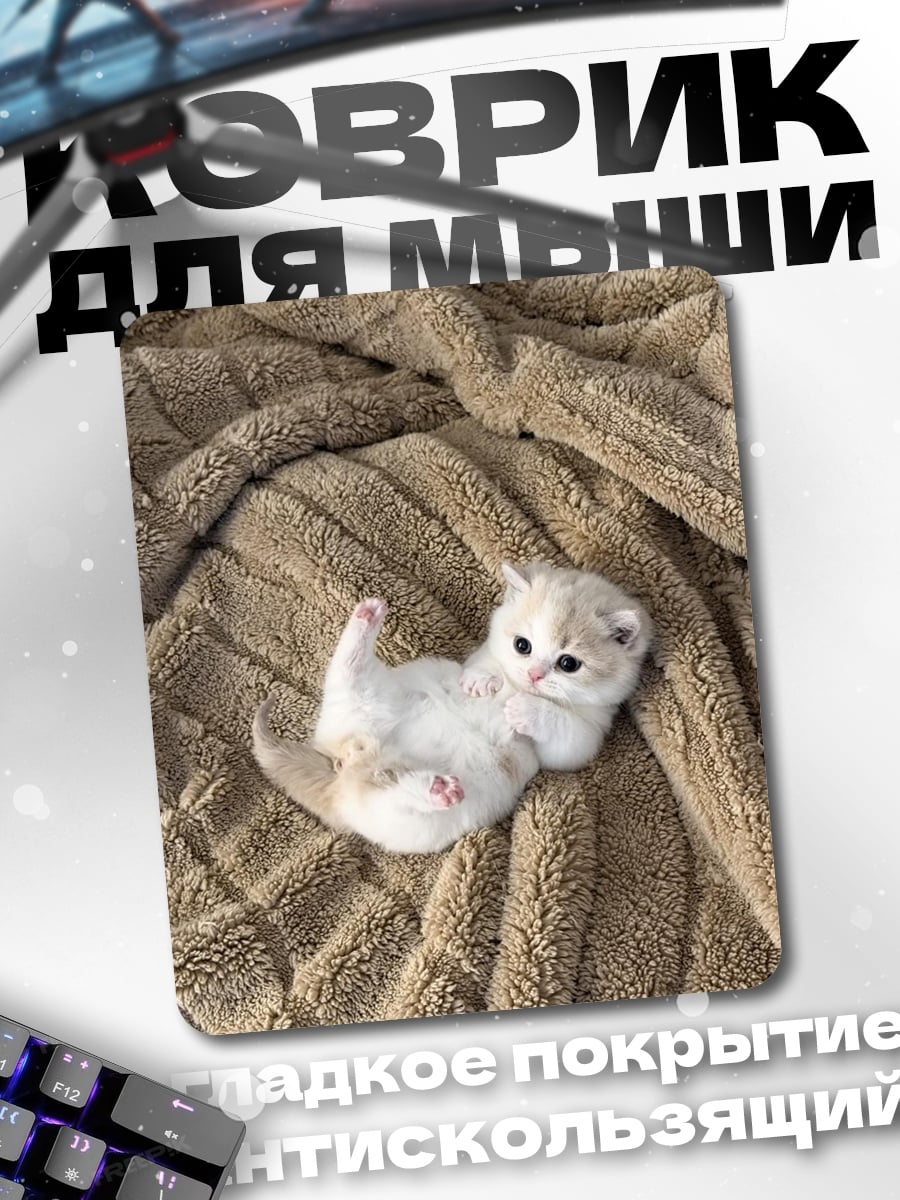 Коврик Милый котенок лежит