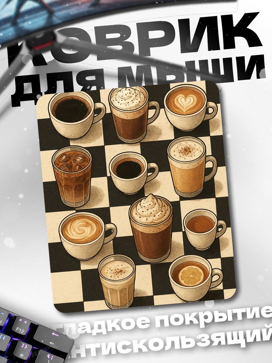 Коврик Разные виды кофе