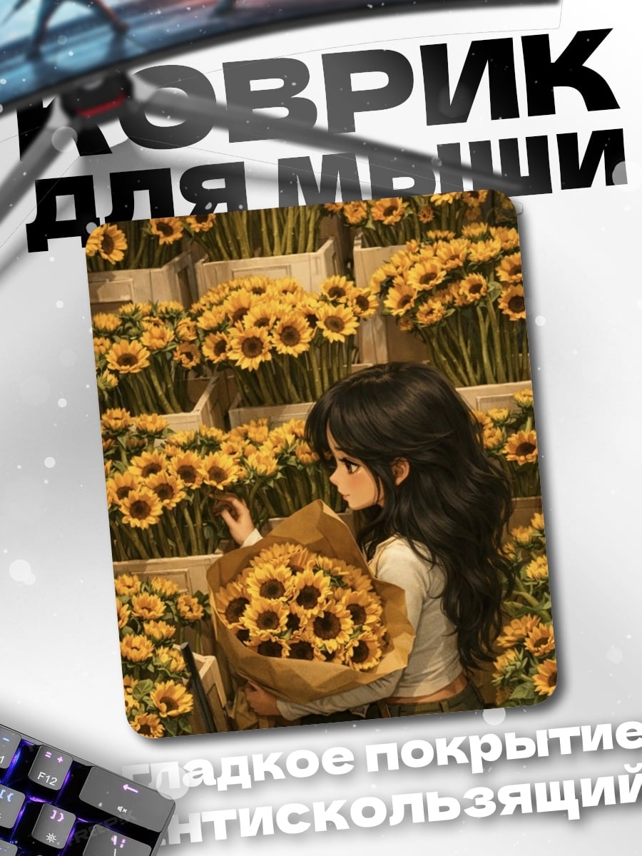Коврик Букет подсолнухов