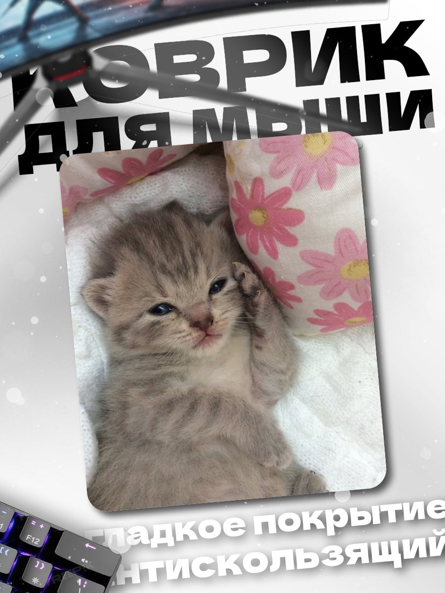 Коврик Котёнок на подушке