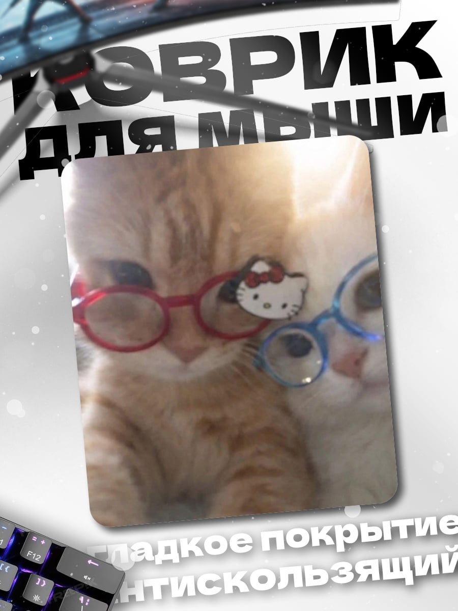 Коврик Котики в очках
