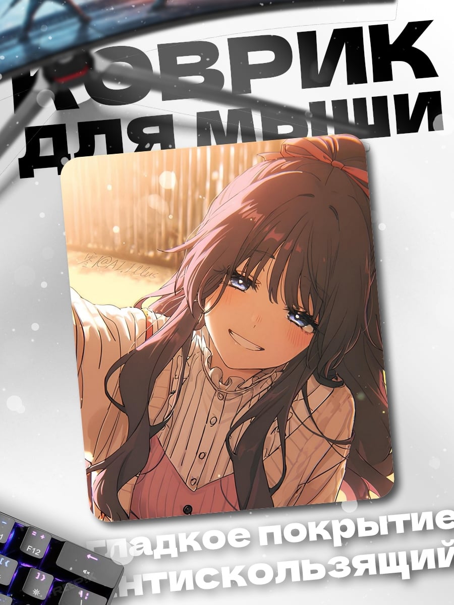 Коврик Милая девушка с цветами