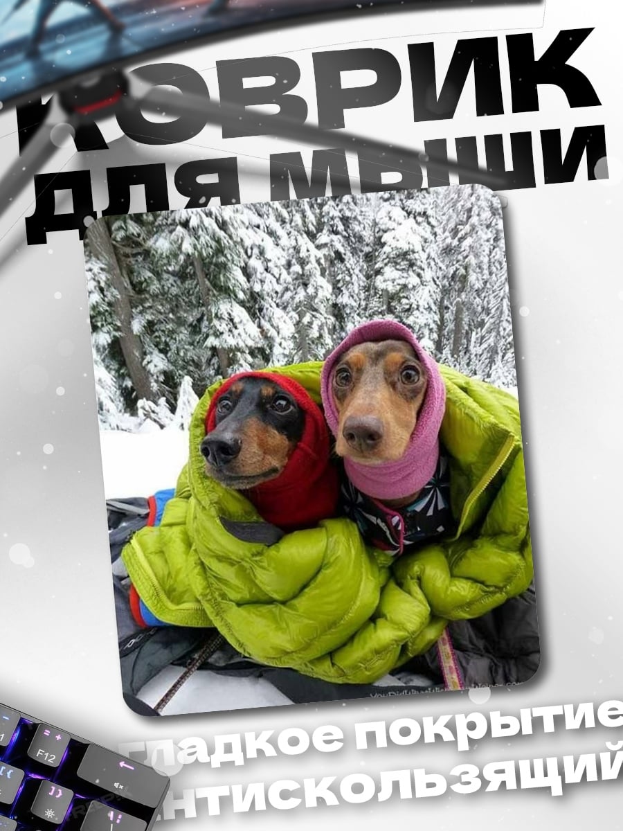 Коврик Таксы в снегу