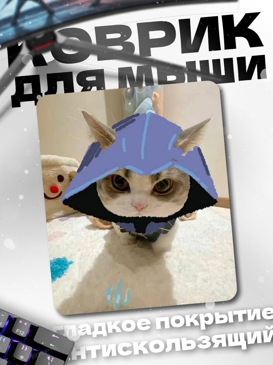 Коврик Кот в шлеме