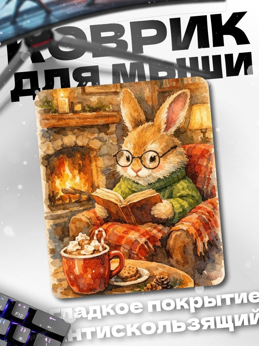 Коврик Кролик у камина