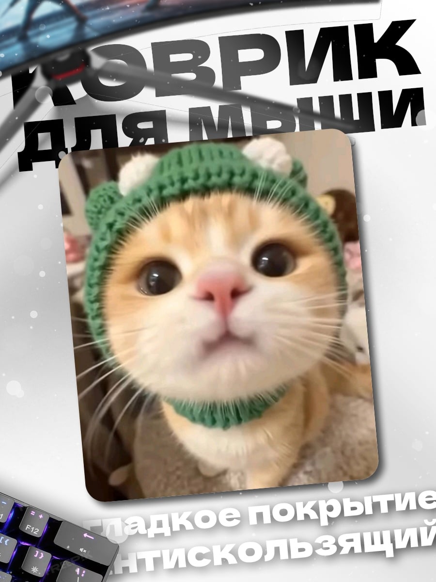 Коврик Кот в шапке
