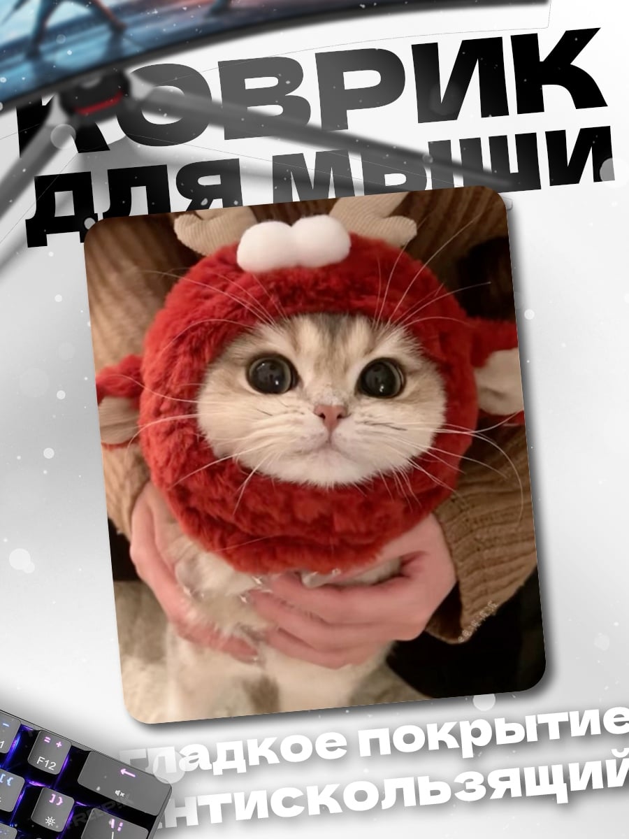 Коврик Кот в шапке