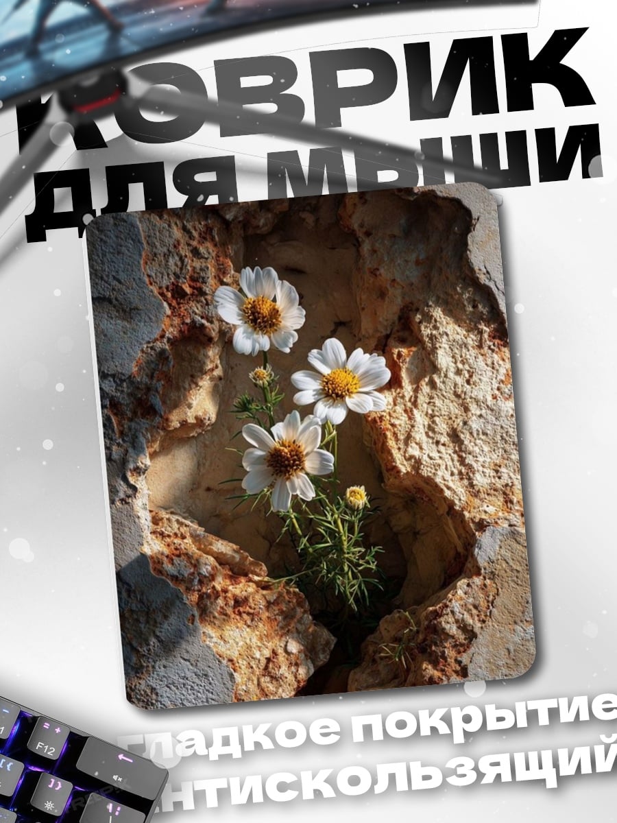 Коврик Цветы в камне