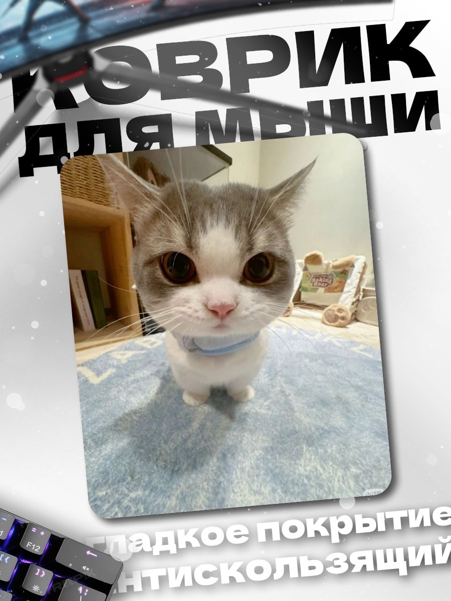 Коврик Кот с большими глазами
