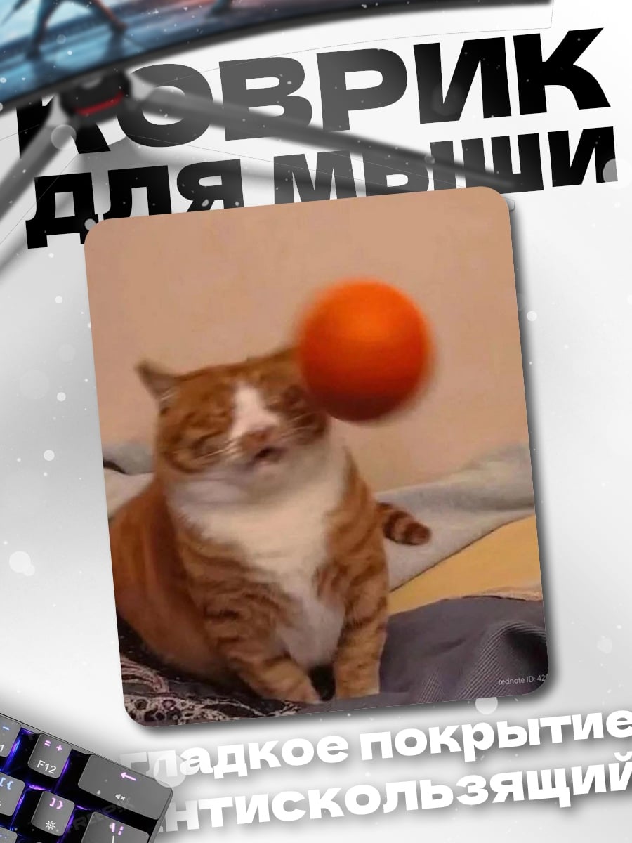 Коврик Кот и мяч
