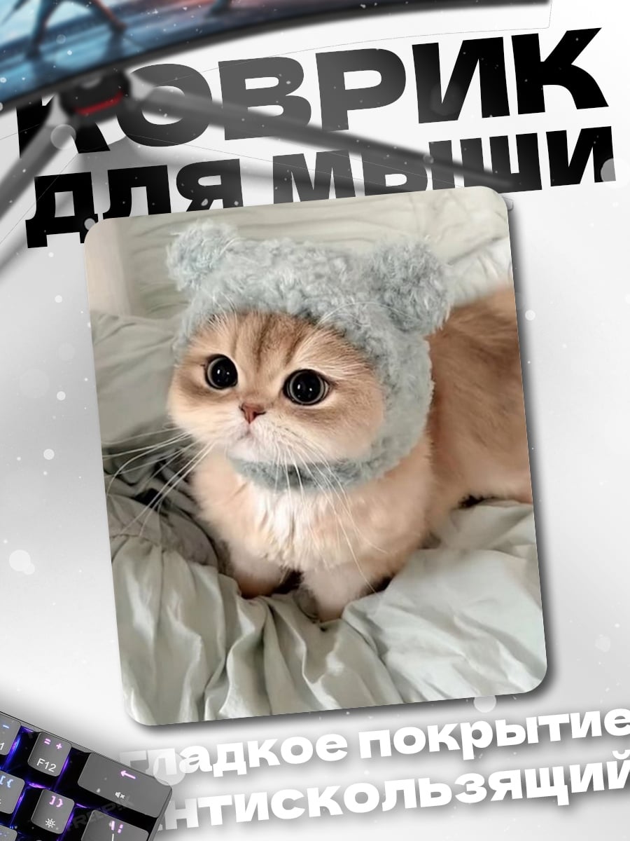 Коврик Кот в шапке