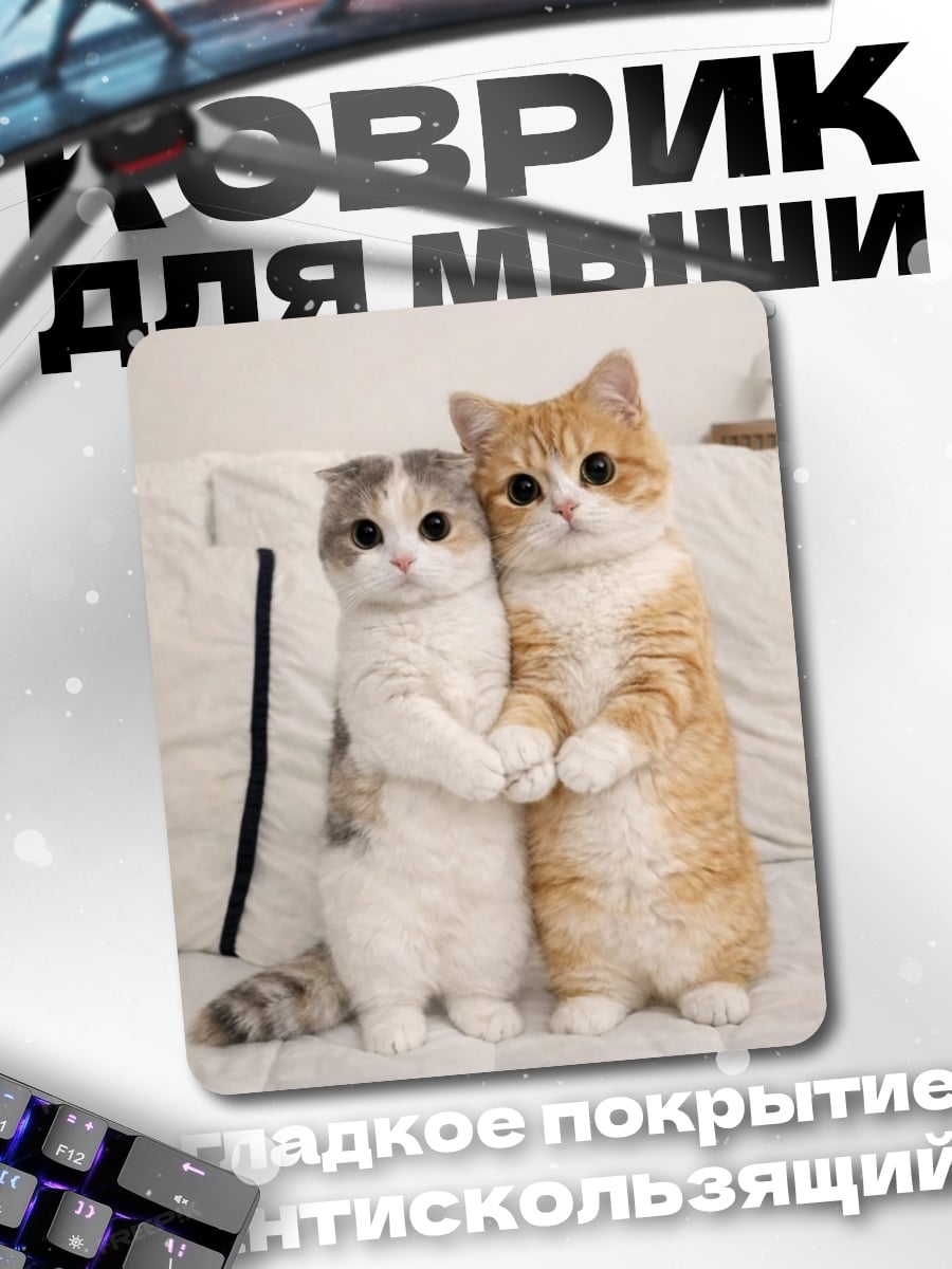 Коврик Два милых котенка