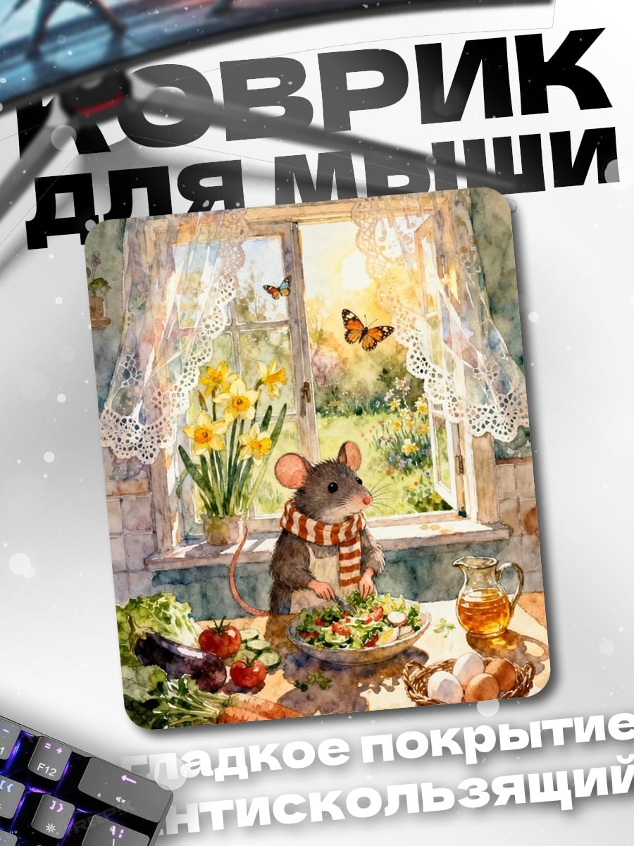 Коврик Мышонок у окна
