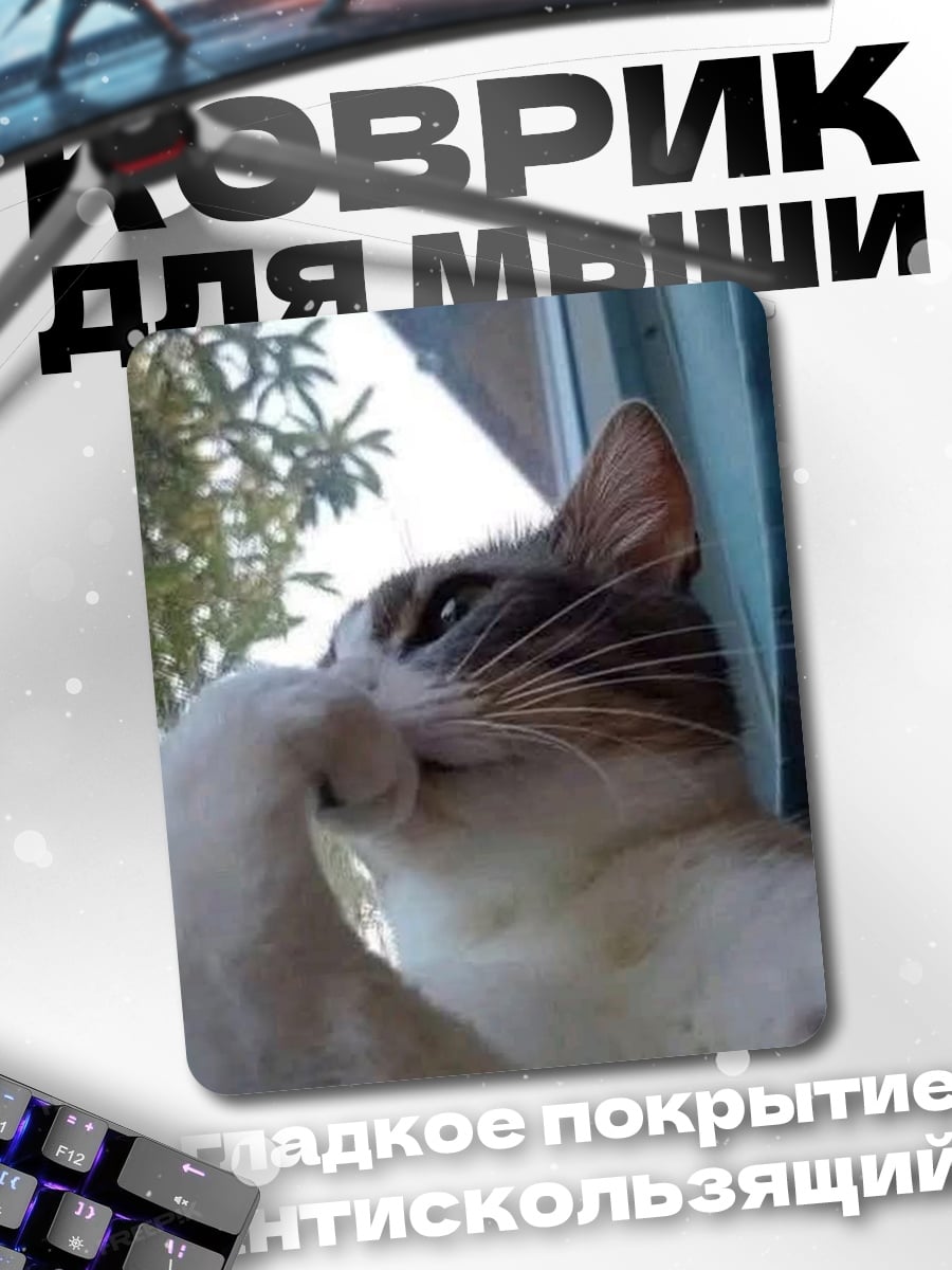 Коврик кот смотрит в окно