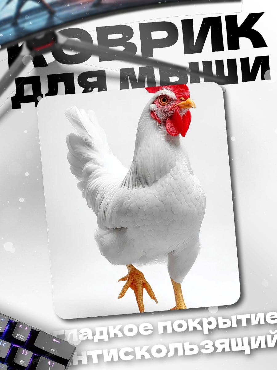 Коврик Белый петух