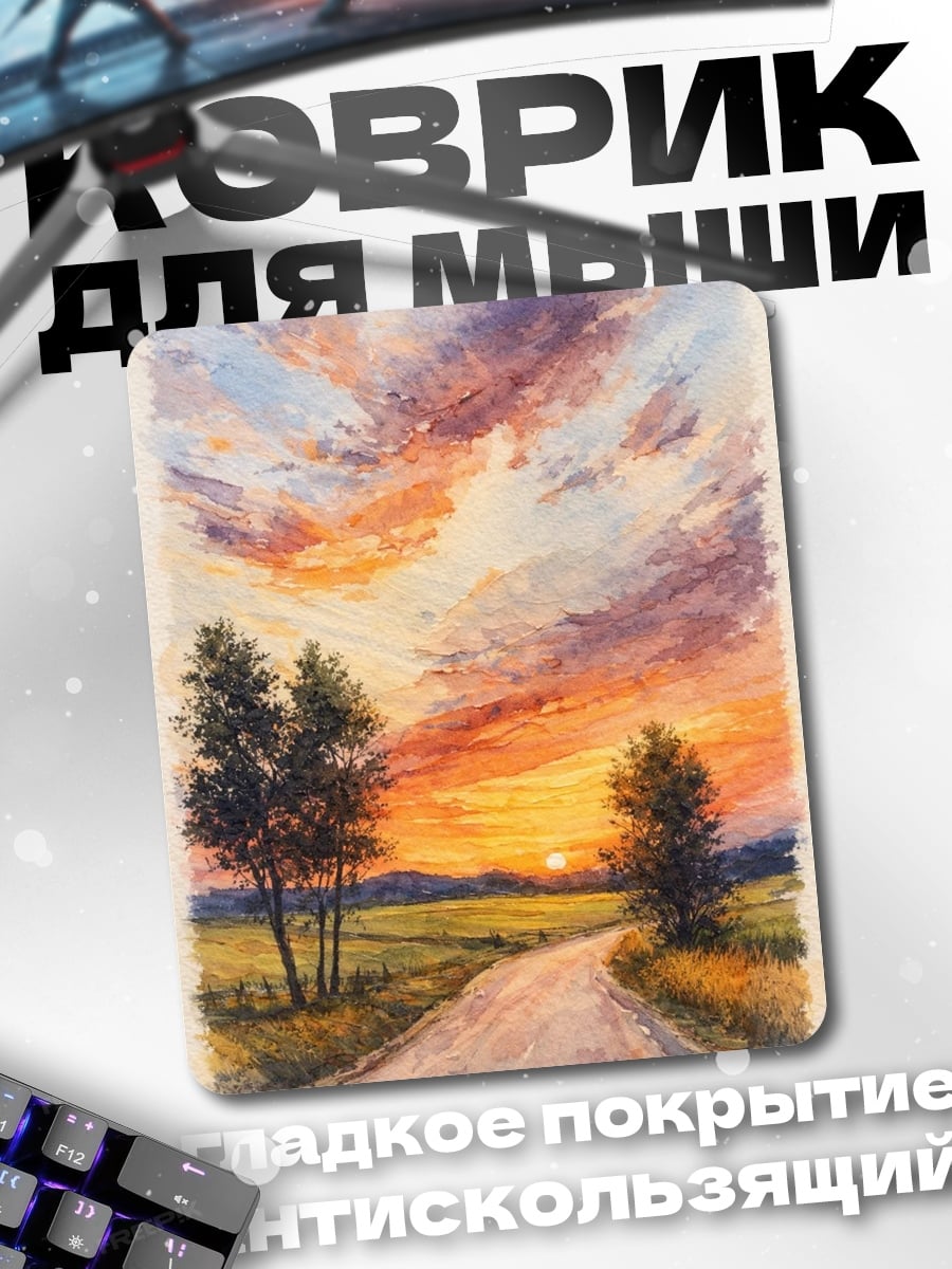 Коврик Закатное поле арт