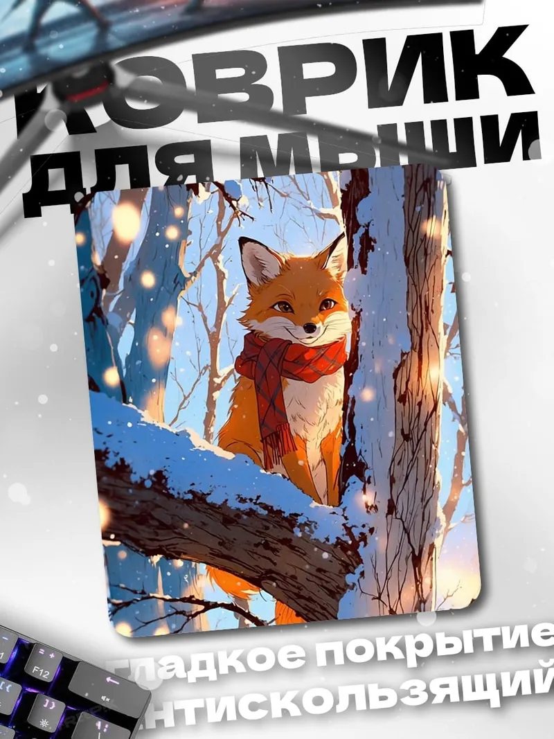 Коврик Лиса в шарфе