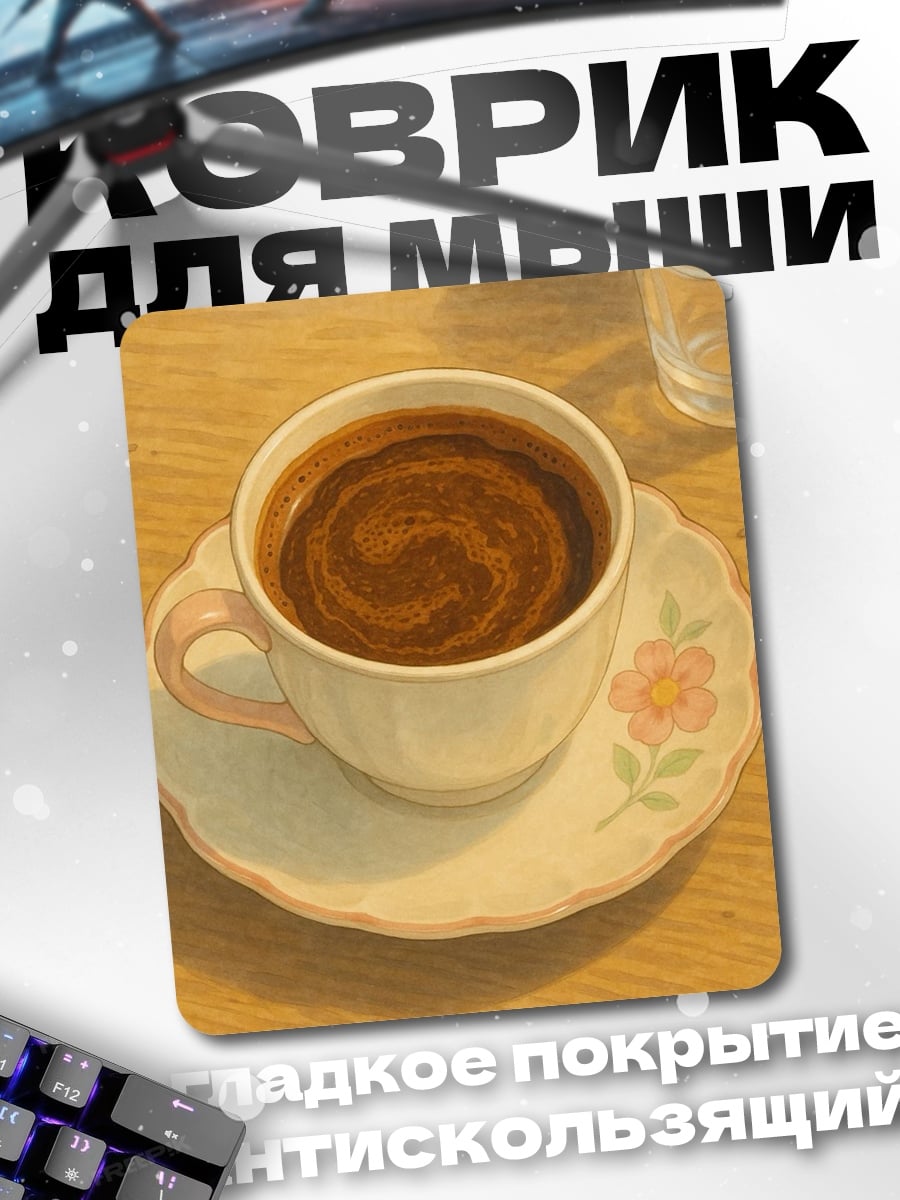 Коврик Кофе с рисунком