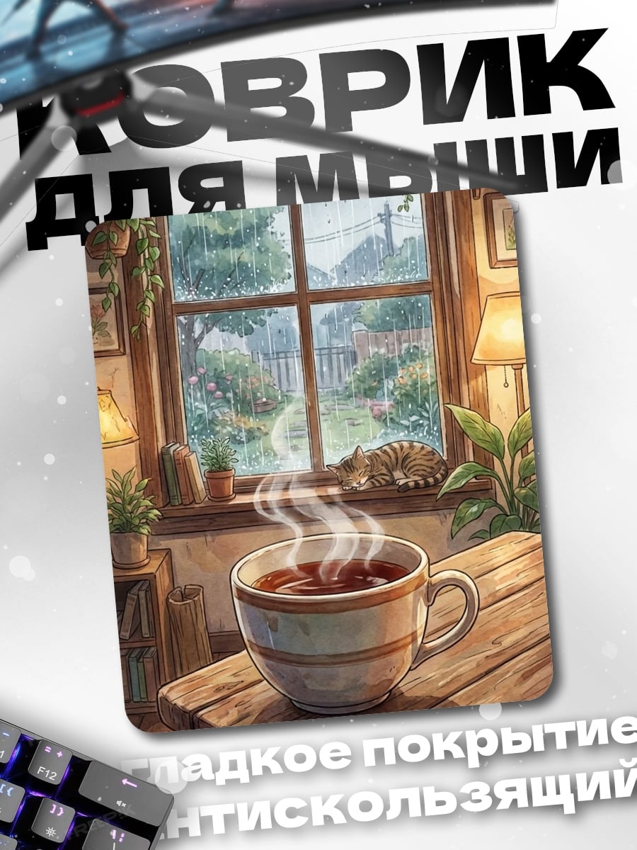Коврик Кофе у окна