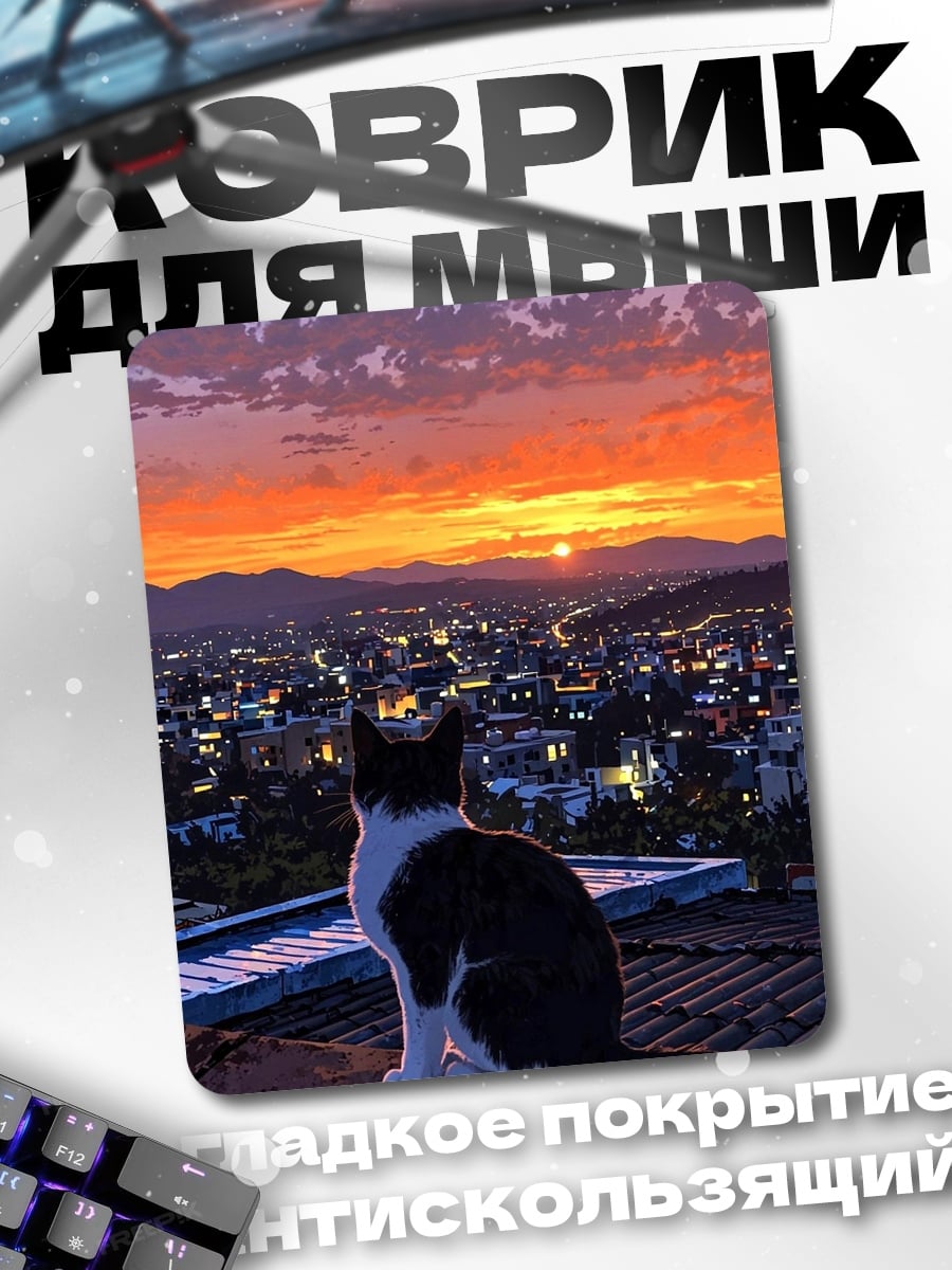 Коврик Кот на крыше