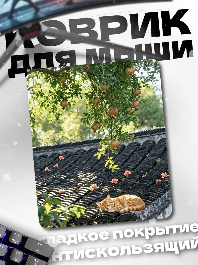 Коврик Рыжий кот на крыше