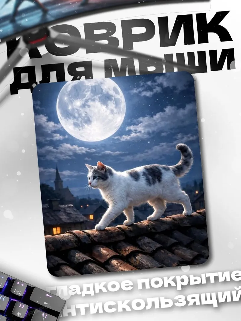Коврик Кот на крыше