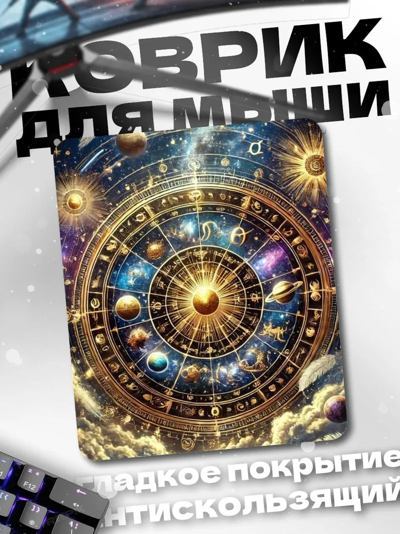 Коврик Колесо зодиака в космосе
