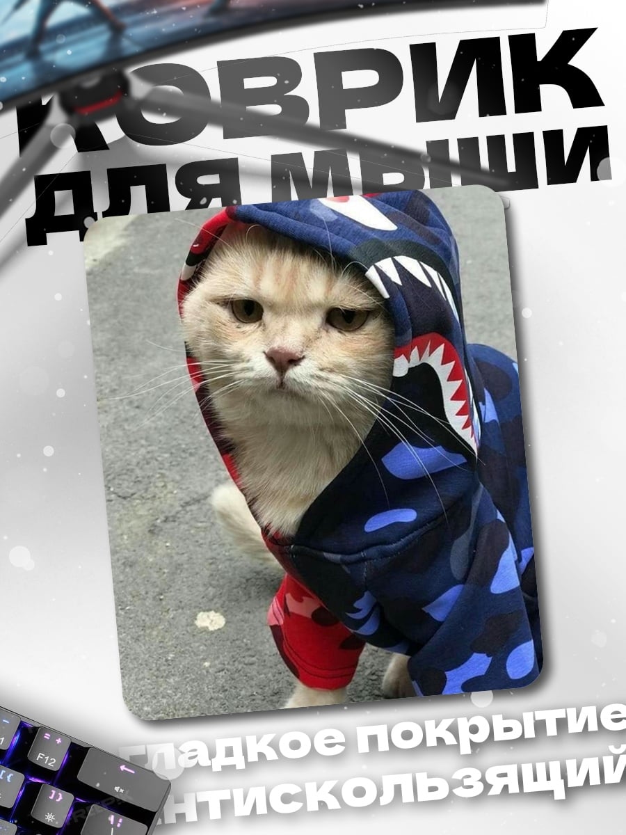 Коврик Кот в худи