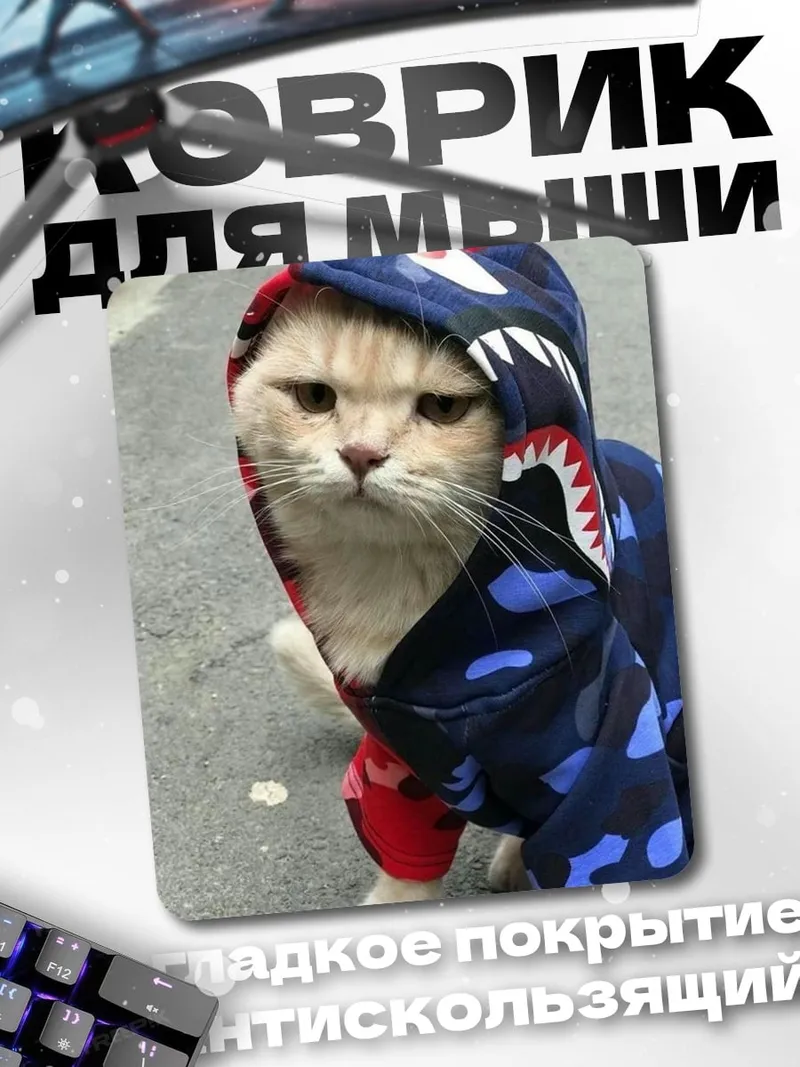 Коврик Кот в худи