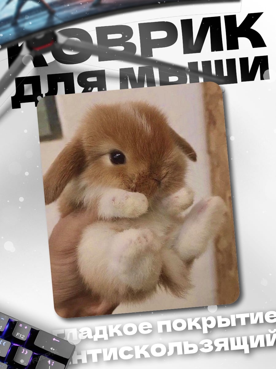 Коврик Милый кролик в руках
