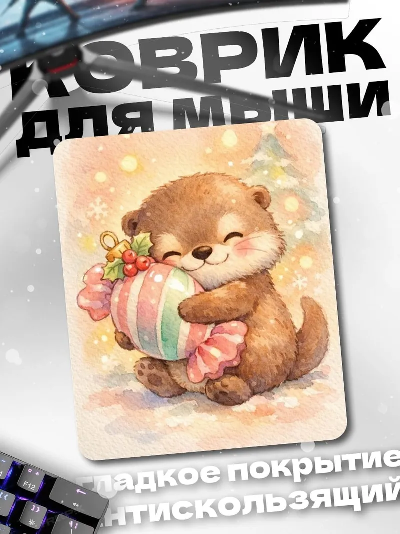 Коврик Выдра с подарком